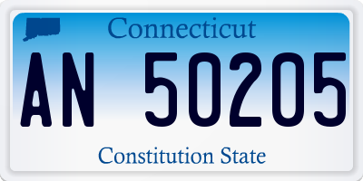 CT license plate AN50205