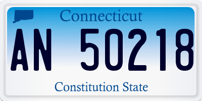 CT license plate AN50218