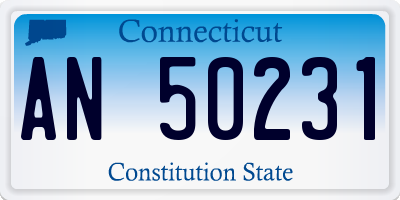 CT license plate AN50231