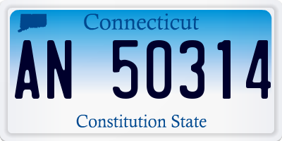 CT license plate AN50314