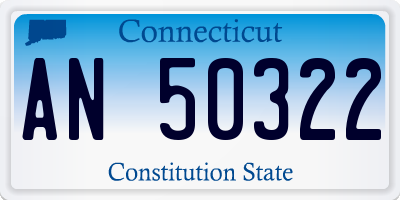 CT license plate AN50322