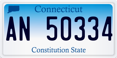 CT license plate AN50334