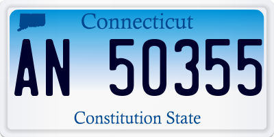 CT license plate AN50355