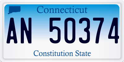 CT license plate AN50374