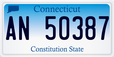 CT license plate AN50387