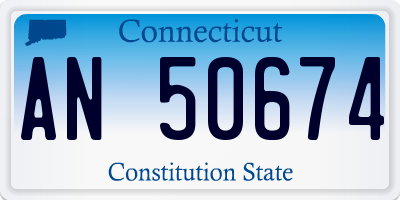 CT license plate AN50674