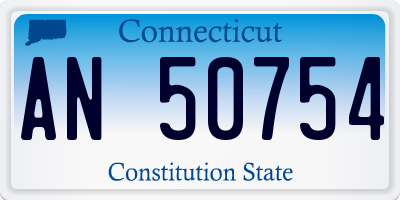 CT license plate AN50754