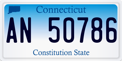 CT license plate AN50786