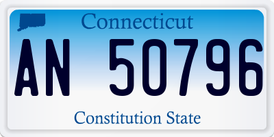 CT license plate AN50796