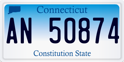CT license plate AN50874