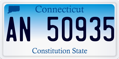 CT license plate AN50935