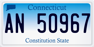 CT license plate AN50967