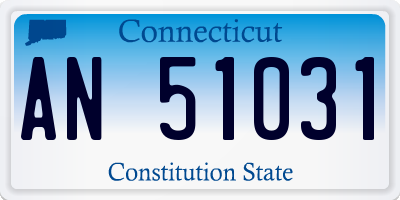 CT license plate AN51031