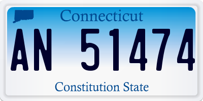 CT license plate AN51474