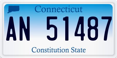 CT license plate AN51487