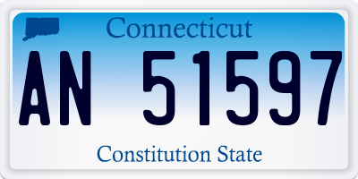 CT license plate AN51597