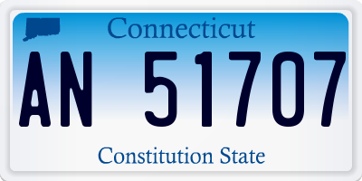 CT license plate AN51707