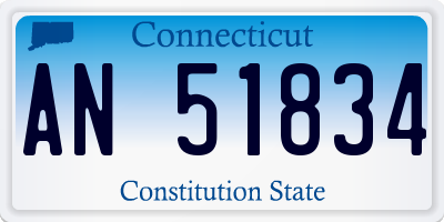 CT license plate AN51834