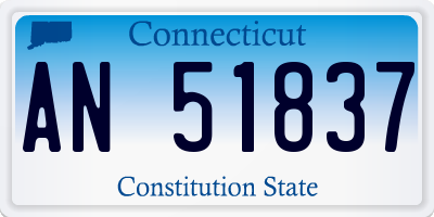 CT license plate AN51837