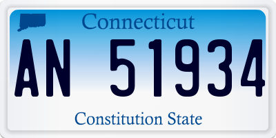 CT license plate AN51934