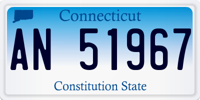 CT license plate AN51967