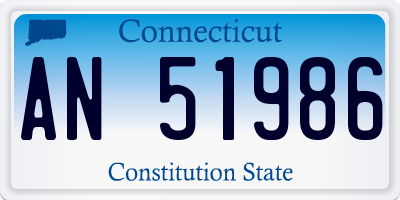 CT license plate AN51986