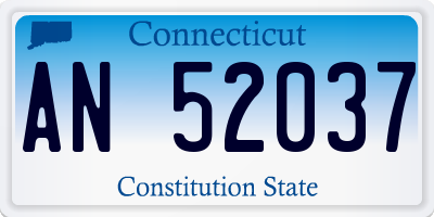 CT license plate AN52037