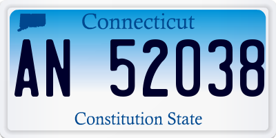 CT license plate AN52038