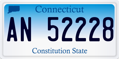 CT license plate AN52228