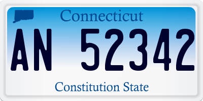 CT license plate AN52342