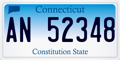 CT license plate AN52348