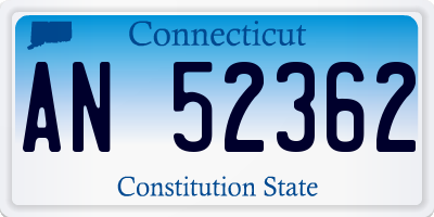 CT license plate AN52362