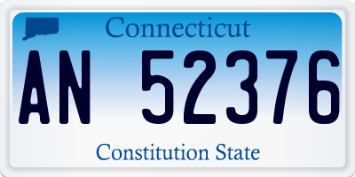 CT license plate AN52376