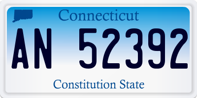 CT license plate AN52392