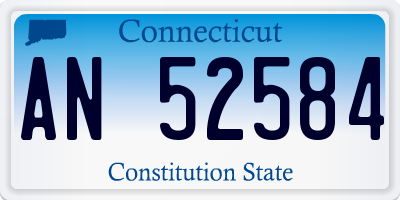 CT license plate AN52584