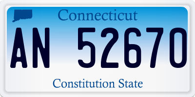 CT license plate AN52670