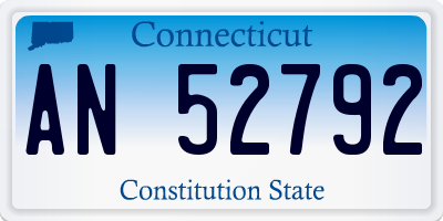 CT license plate AN52792