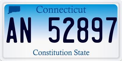 CT license plate AN52897