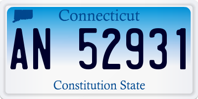 CT license plate AN52931