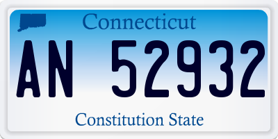 CT license plate AN52932