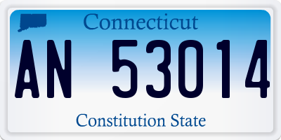 CT license plate AN53014