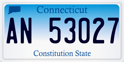 CT license plate AN53027