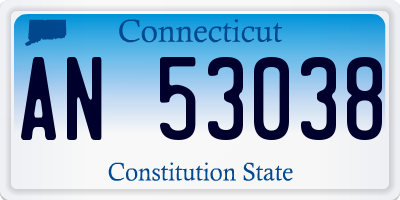 CT license plate AN53038