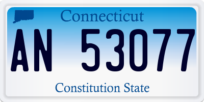 CT license plate AN53077