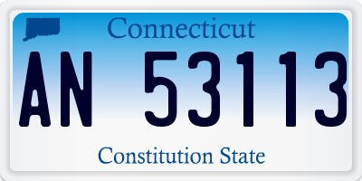 CT license plate AN53113