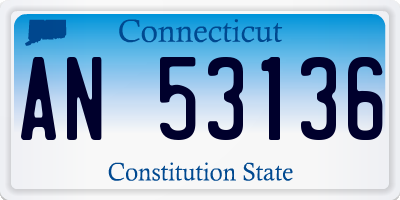 CT license plate AN53136