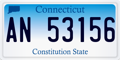 CT license plate AN53156