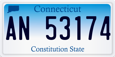 CT license plate AN53174