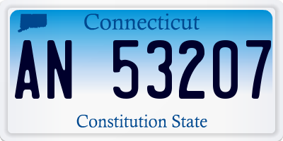 CT license plate AN53207