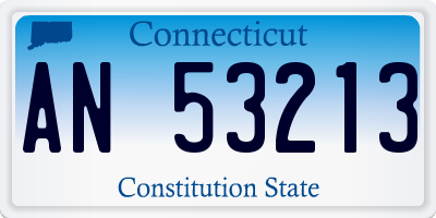 CT license plate AN53213